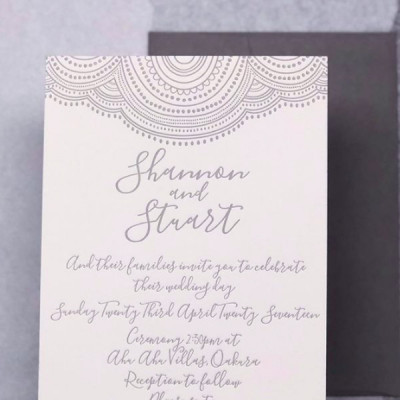 Wedding letterpress wedding invitation
