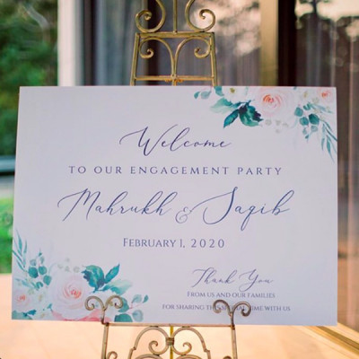 Engagement welcome sign