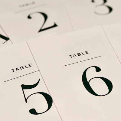 Table number cards