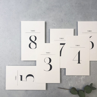 Table number cards