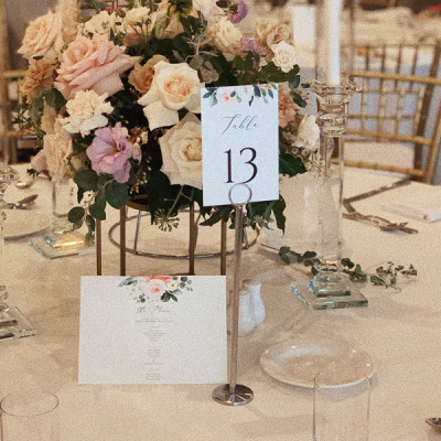 Wedding table number on stand