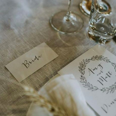 Flat wedding place card