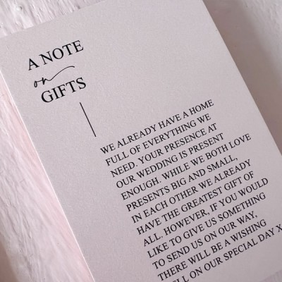 A note on gifts card